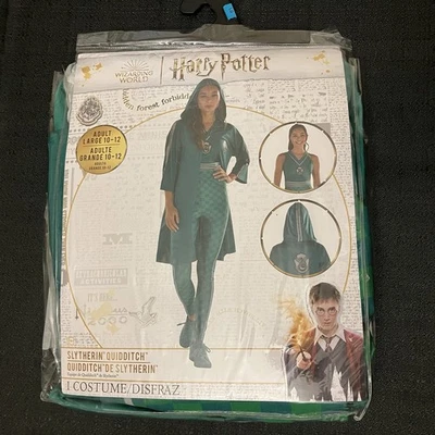 Harry Potter Slytherin Quidditch Robe Halloween Costume Sz Adult Large 10 - 12 - Image 1 of 4