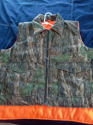 Chaleco Reversible Winchester De Colección Para Hombre Grande Camuflaje/Alta Visibilidad Naranja Bolsillos Caza Foto 1 de 4
