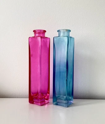2 IKEA  Vasen - Rose &Blau - 90er Jahre Glas - Bild 1 von 2