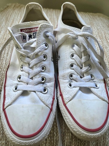 Scarpe sneakers basse Converse ALL STAR bianche taglia 7 donna usate