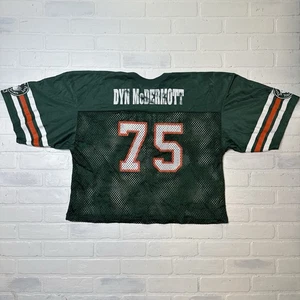 Vintage Miami Hurricanes Jersey XL Made In Usa Green NCAA 90s #75 Crop Boxy * - Picture 1 of 23