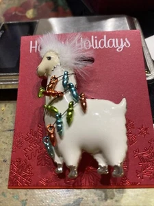 Whimsy Lama Weihnachten Emaille Brosche Geschenk Neu - Bild 1 von 5