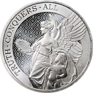 2022 St. Helena 1 Ounce Silver Pound Truth Conquers All 999 Fine BU - STOCK - Picture 1 of 2