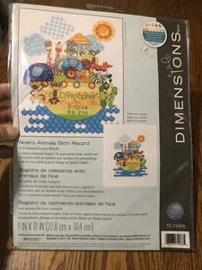 Dimensions Noah’s Animals Birth Record Cross Stitch Kit 70-74066 - Bild 1 von 5