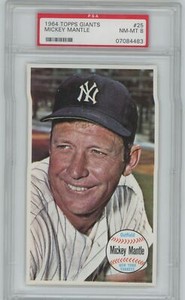 1964 Topps Giants Baseball Mickey Mantle #25 PSA 8