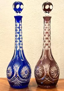 Antiques Pair Decanters , Brilliant Period Cut Glass , FRENCH 1910 - Bild 1 von 3