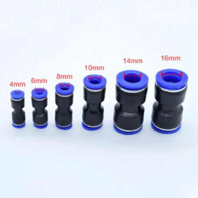 Equal Dia 4/5/6/8/10/12/14/16mm Straight Pneumatic Connector Fittings Adapter - Image 1 of 4