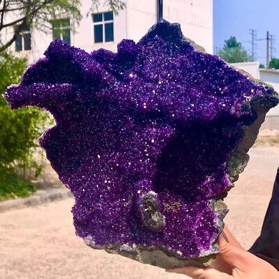 19.44LB Natural Amethyst agate quartz cluster crystal specimen Healing - Image 1 of 4