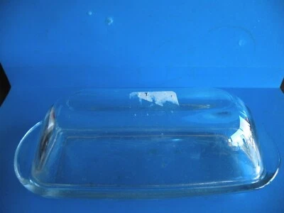 Butter Dish with Lid  clear glass New Z12 - Image 1 of 2