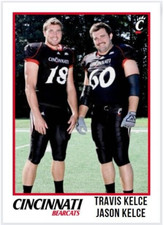 2009 Jason & Travis Kelce College Rookie Card Cincinnati Bearcats Football