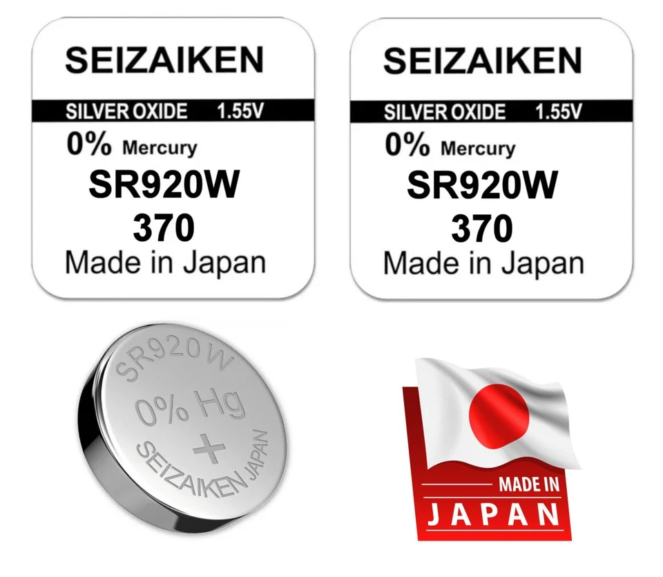 Pile SR920W 370 - Lot de 2 Piles pour Montre - Seiko Seizaiken - Made In Japan