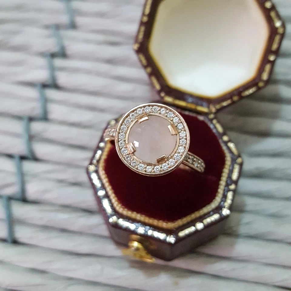 Thomas Sabo 925 Sterling Silver Ring, Rose Quartz, Size 48 UK i.5 US 4.5 - Image 1 of 4