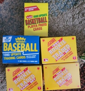 1990 FLEER BASKETBALL UPDATE;1990 SCORE BASEBALL TRADED(3);1990 FLEER BASE UPDAT