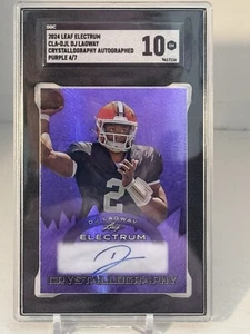 DJ Lagway 2024 Leaf Electrum Auto Crystallography PURPLE 4 0F 7 SGC 10 - Picture 1 of 7
