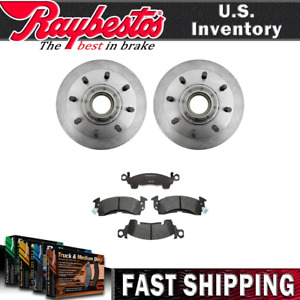 Front Brake Rotor and Hub Assembly & Brake Pads For 1979 1980-1989 GMC P2500