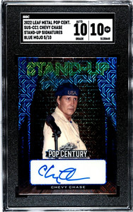 Chevy Chase 2022 LEAF METAL POP CENTURY SGC 10 AUTO 10 SIGNATURES 5/10 SIGNED