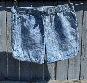 Gap Girls 100% Cotton Blue Paisley Shorts Size 14 - Picture 1 of 4