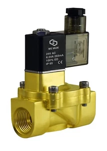 Válvula solenoide de agua aire y aire eléctrico de bajo consumo de energía de 1/2" pulgada 24 V CA - Imagen 1 de 4