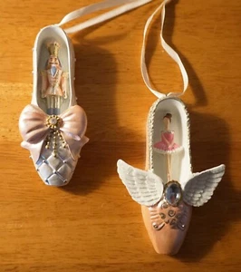 Nutcracker Suite Ballet Sugar Plum Fairy Wing Slippers Christmas Ornaments Set - Picture 1 of 2