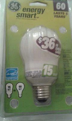  GE   ENERGY SMART      DECORATIVE      15W  = 60W            # 41439  - Image 1 of 4