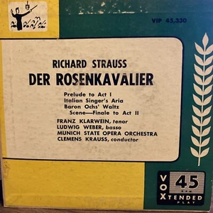 Der Rosenkavalier Richard Strauss VOX VIP 45,330 Record 7" VG+ EP PET RESCUE - Imagen 1 de 4