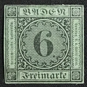 Stati tedeschi Baden SC #3 zecca senza gomma 1851 - Foto 1 di 1