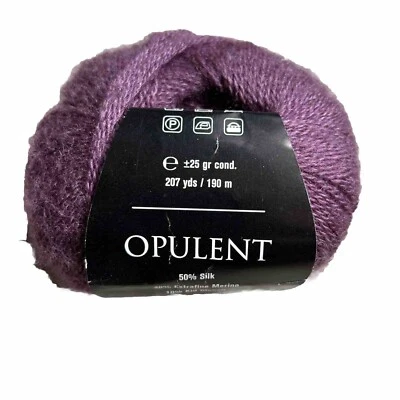 Feza Opulent Ball Skein #208 Purple/Plum Silk, Merino, Kid MohairItalian Yarn - Image 1 of 3