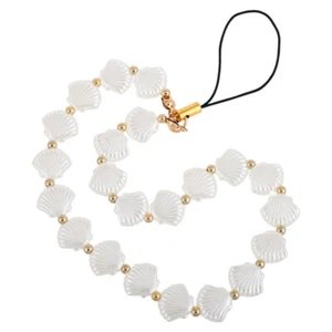 Beaded Phone Strap Keychain Faux Shell Mobile Phone Charm Lanyard Cute Shell - Zdjęcie 1 z 12