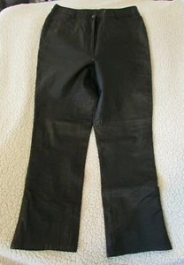 Ladies "MetroStyle" Sz 10P (W28/L28) Black,Straight Leg, Leather Pants - Picture 1 of 10