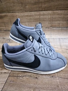 Rare! Nike Cortez Grey Trainers with Black Snakeskin Swoosh UK Size 8 Eur 42.5 - Picture 1 of 15