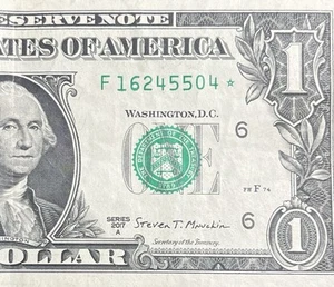 LOW 250K RUN SIZE!!! 2017A One Dollar $1 STAR NOTE #F16245504* - Picture 1 of 3