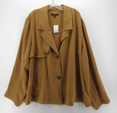 Blazer Jill Mujer 4X Plus Marrón Camel Wearever Chaqueta Drapeada Fácil Cuidado Nuevo con Etiquetas * Foto 1 de 4