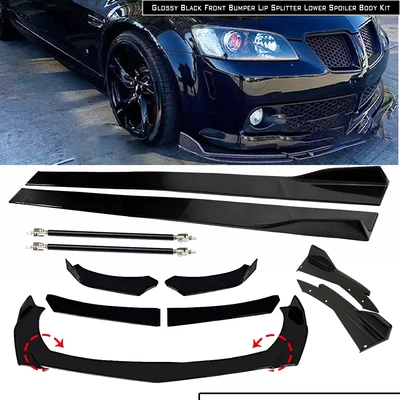 For Pontiac G8 G6 Front Bumper Lip Chin Spoiler Body Kits Gloss Black Side Skirt Foto 1 de 4