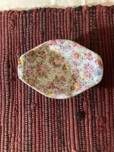 Vintage Lord Nelson Marina Chintz Two Handled Nut Dish. Signed - Picture 1 of 4