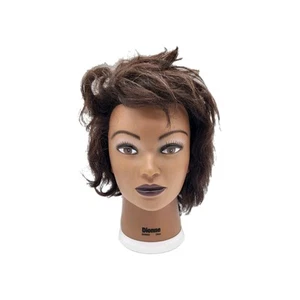 Burmax Dionne Classic Curl Mannequin Head Female 100% Brown Human Hair - Picture 1 of 9