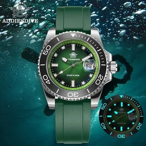41MM ADDIESDIVE Taucher Quarz Herrenuhr 200M Wasserdicht Leuchtend Silikon NEU - Bild 1 von 10