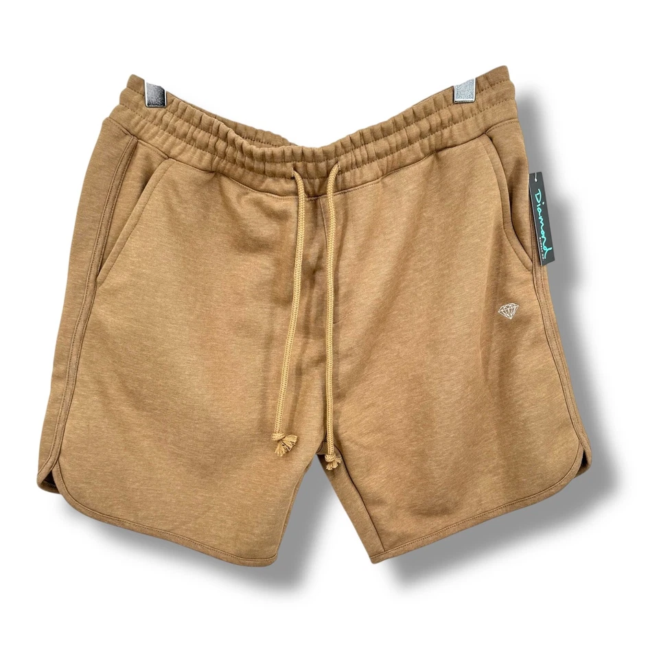 Diamond Supply Co. shorts men's M heavyweight sweat fleece zip pocket tan NEW  - Image 1 of 4