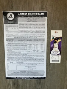 2005 MLB AZ Diamondbacks vs Cin Reds Game Ticket/Facts Report Ken Griffey Jr - Picture 1 of 8