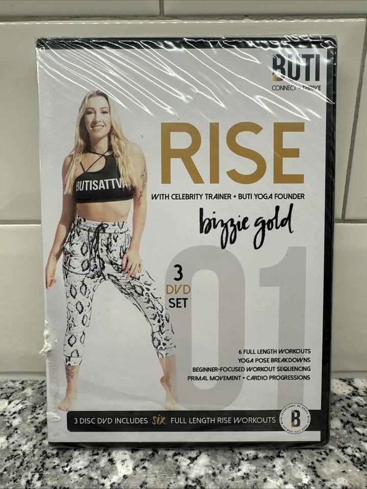 Buti Yoga Rise 3 DVD Workout Set with Bizzie Gold New Sealed Exercise - Image 1 of 3