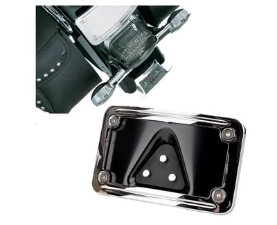 Harley Davidson License Plate Relocation Bracket – Chrome 3-Hole Rear Mount Kit - Image 1 of 4
