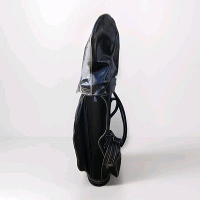 Bolso de Club de Golf Ben Hogan de Cuero Negro de Colección EE. UU. 4 Bolsillos Divisor de 3 Vías Capucha para Lluvia Foto 1 de 4