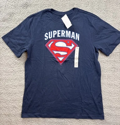 Camiseta azul gráfica manga corta Super Man talla XL para niños jóvenes Foto 1 de 4