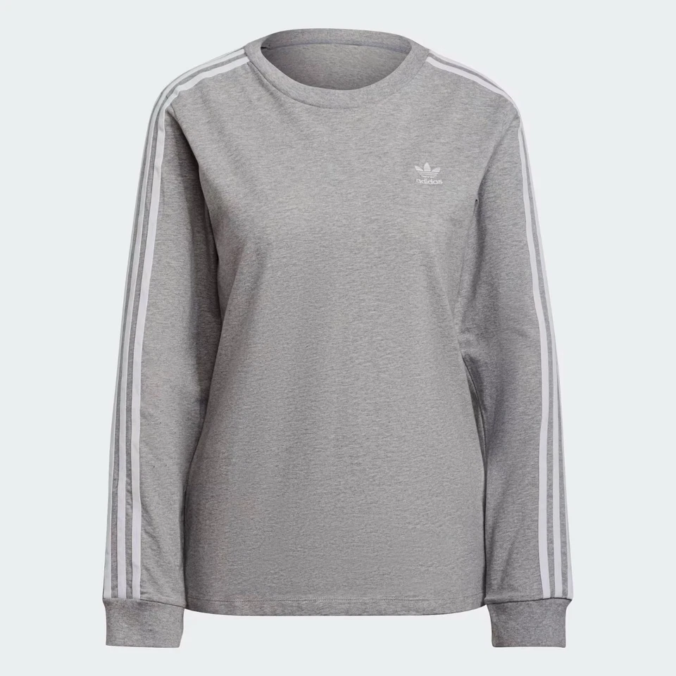adidas Originals Womens Adicolor Classics Long Sleeve T-Shirt - Grey / UK 4 - Image 1 of 1