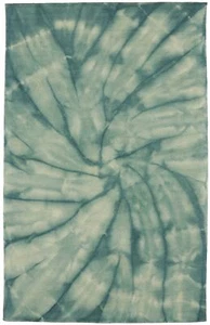 Hand-Tufted Green Tie-Dye Style 5X8 Modern Rug Living Room Contemporary Carpet - Picture 1 of 11