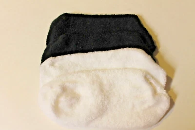 2 pares de calcetines botín cepillados vintage Footies difusos blanco y negro nuevos de Lote Antiguo Foto 1 de 4