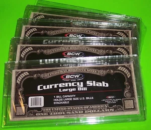 5 DELUXE CURRENCY SLAB LARGE BILL - RIGID, HOLDS 1 U.S. BILL & OTHER CURRENCY - Picture 1 of 3
