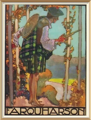 Arte de parede estilo vintage retrato de clã escocês estampa McIan FARQUHARSON tartan 7x5 - Imagem 1 de 2