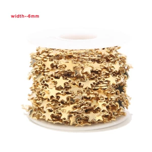 2M Gold Handarbeit Stern Kette Edelstahl DIY Kette Fundstücke für DIY Schmuck - Bild 1 von 4