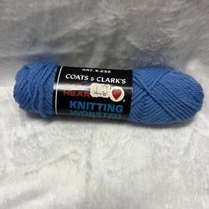 Blue Jewel Vintage Virgin wool Heart coats & clark's 1oz 4 Ply Tangle Proof - Picture 1 of 4