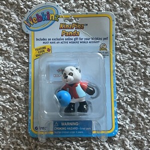 Ganz Webkinz KinzPinz Panda Plastic Figure with code - New in package - NOS